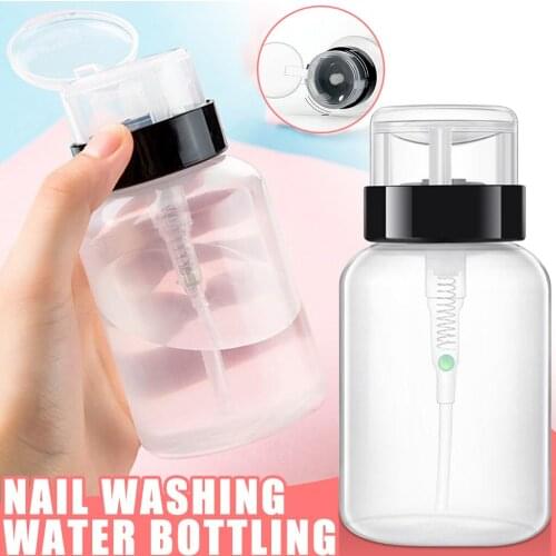 Plastic Clear Empty Bottles Nail Polish Remover Water Cleansing Liquid Dispensing Bottle Press Empty Lotion Cosmetic Containers