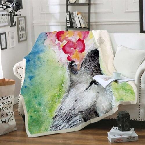 Wolf Fleece Blanket 3D full printed Wearable Blanket Adults/kids Fleece Blanket HOME ACCESSORIES drop shippng style-4