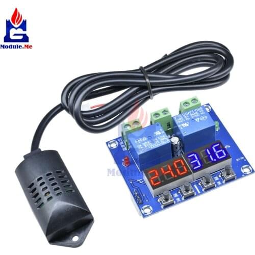 XH-M452 Thermostat Temperature Humidity Control Thermometer Hygrometer Controller Module DC 12V LED Digital Display Dual Output