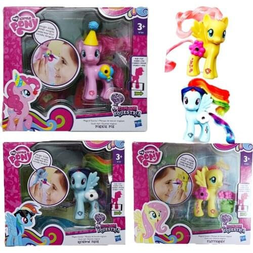Hasbro My Little Pony Equestria Rarity Fluttershy Pinkie Pie Play house toys Action Figures Modl Peripheral products