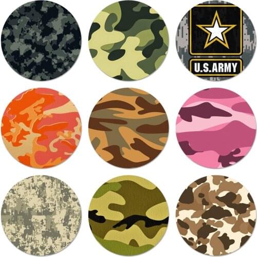 Camouflage Camo Military Army Icons Pins Badge Decoration Brooches Metal Badges For Clothes Backpack Decoration 58mm