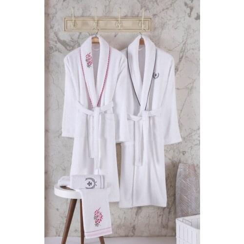 Embroidered Cotton 4 Piece Bathrobe Set-Alissa