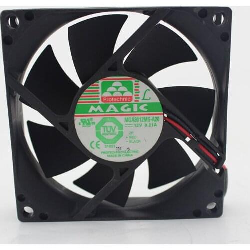 Magic MGA8012MS-A20 DC 12V 0.19A 80x80x25mm 2-wire Server Cooling Fan
