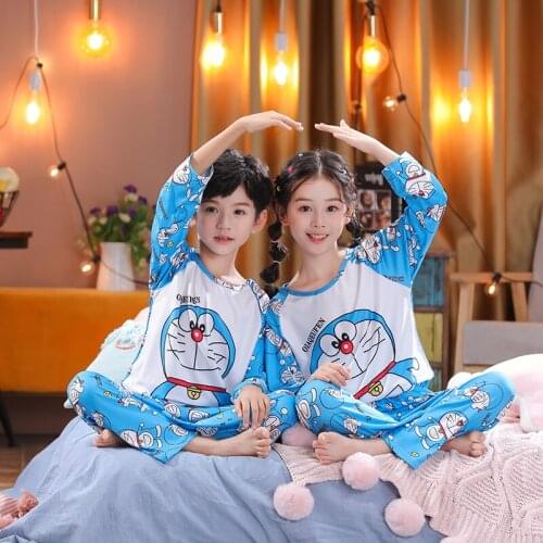 Children Pajams Set Cartoon Autumn Boys Homewear Pijama Infantil Long Sleeve Winter Thin Kids Clothing Girls Sleepwear Outfit