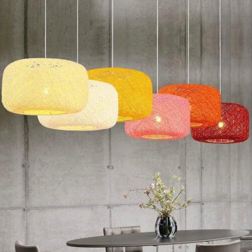Nordic Hemp Pendant Lamp Fashion Dining Room Pendant Lamps Bedroom Pendant Light Fixtures