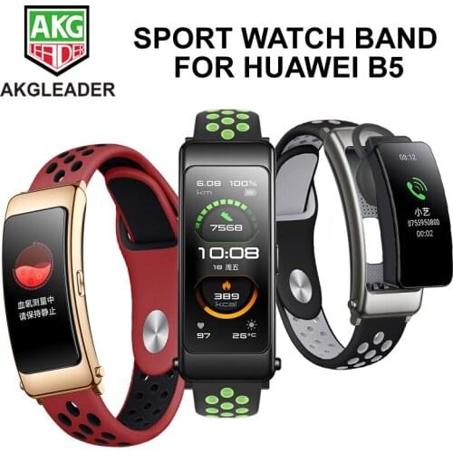 Newest Sports Silicone Smart Watch Band For Huawei B5 18mm Hole Soft Watchband Watch strap