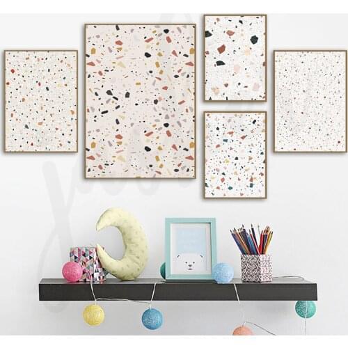 Modern Abstract Colorful Geometric Wall Art Canvas Painting Black White Poster Print Scandinavian Style Living Room Home Decor