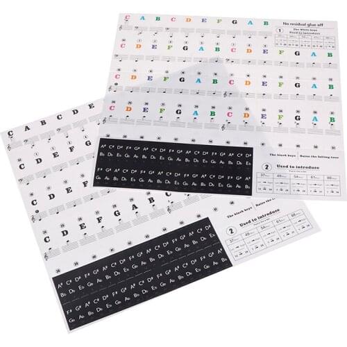 Key Sticker Piano Stave Music Decal Label Note Sticker 49 54 61 88 Keys Electronic Piano Keyboard Sound Name Stickers