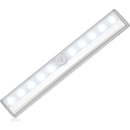 10 LED Motion PIR Sensor Light Automatic Light Sensing Night Light For Clothing Store 3M Adhesive Tape Wardrobe Lamp