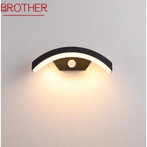 BROTHER Outdoor Wall Lamp Fixture Patio Human Body Induction LED Waterproof Creative Decorative For Courtyard Balcony Garden