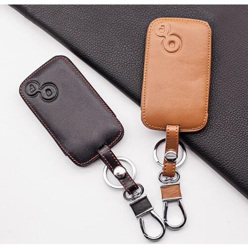 High quality car key chain key case cover for renault laguna 2 buttons leather key bag dust collector