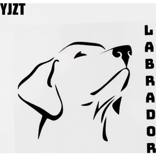 YJZT 14.2CM×13.3CM Funny Labrador Animal Dog Car Sticker Decal Black/Silver Vinyl 8C-0654