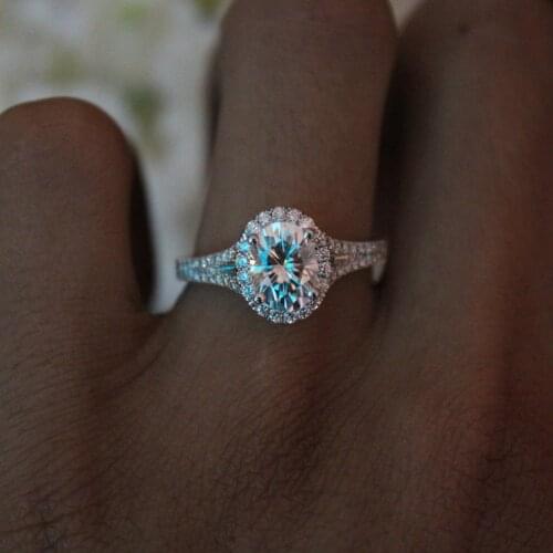 Elegant Emgagement Ring 925 Sterling silver Oval AAAAA cz Promise Wedding Band Rings for Women Bridal Party Jewelry Gift