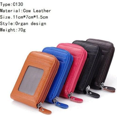 1 Piece Genuine Leather New ID Card Holder Bank Card Wallet Hasp Credit Card Holder Business Card Holder Organizer Porte Carte