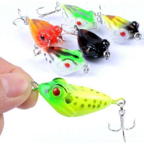1Pcs 4cm/6g TopWater Mini Hard Plastic Frog Fishing Bait Lures With Hook Crank Wobblers Isca Artificial Pesca Lure Tackle