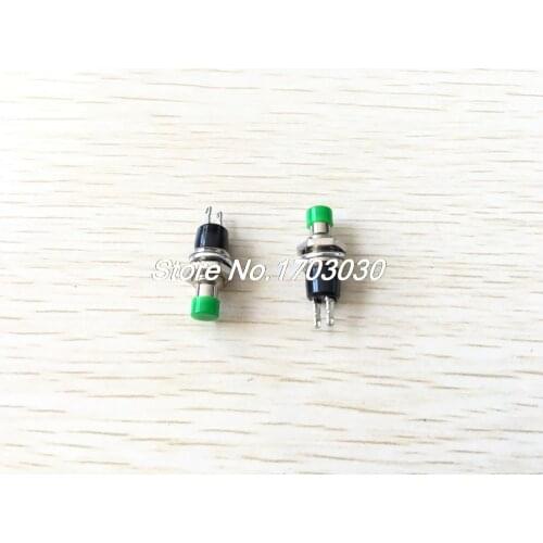 100 pcs SPST Mini Push Momentary Switch Green 250V/3A 125V/6A Push OFF