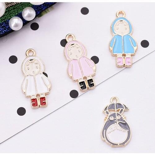 20pcs 12.7x21.7mm Enamel Totoro Charm For Jewelry Making Cute Earring Pendant Bracelet Necklace Charms Diy Jewelry Accessories