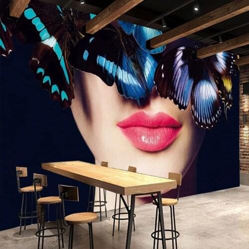 Custom 3D Photo Wallpaper For Walls Graffiti Butterfly Beauty Bar Barber Nail Shop Poster Decoration Wall Mural Papel De Parede