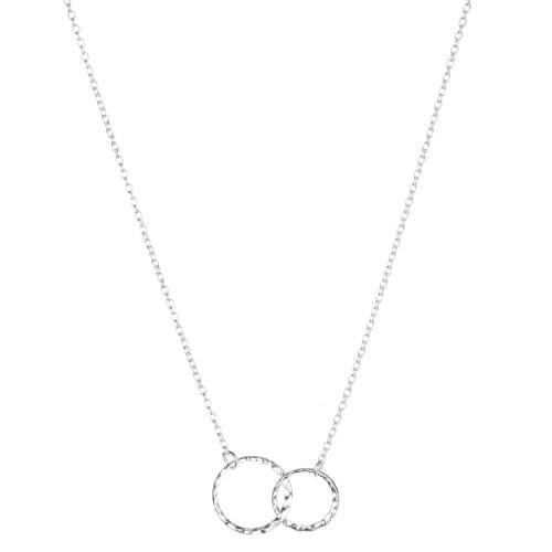 925 Sterling Silver Round Pendant Necklaces Double Circle Interlock Necklaces Minimalist Chain Necklaces Silver 925 Jewelry