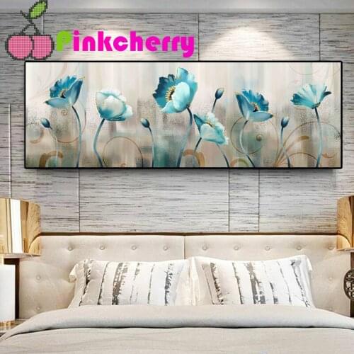 5D DIY Diamond Painting Large Size blue iris flowers Painting Cross Stitch Kit Mosaic Art Rhinestone Home Decor k1642