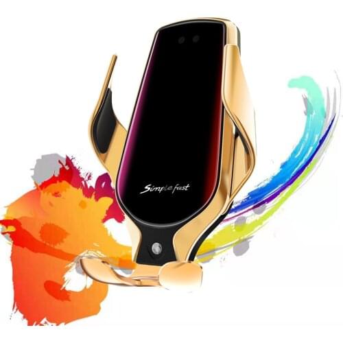 10W Car Phone Holder Wireless Fast Charger Auto Clamp Infrared Induction Fast Charging Stand Car Mount Car Accessory