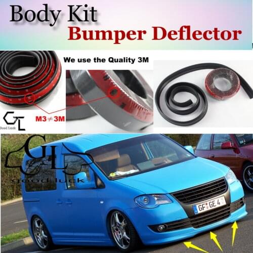 Bumper Lip Deflector Lips For Volkswagen VW Caddy 2K 2004~2015 Front Spoiler Skirt For TG Fans to Tuning View / Body Kit / Strip