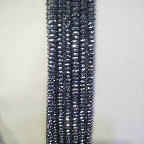 3x6mm Real Natural Faceted Terahertz Stone Beads Round Loose Spacer Abacus Gem Stone Beads For Fashion Jewelry Bracelets Making