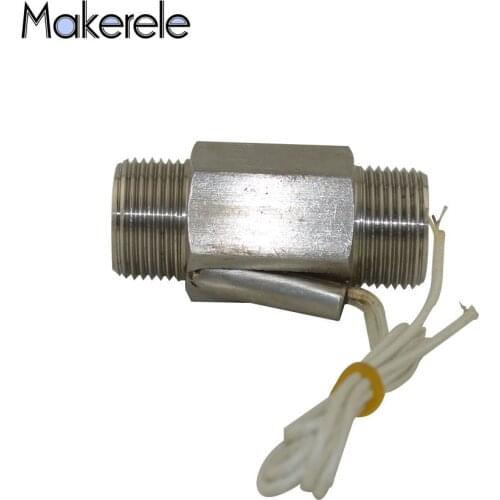 110V Water Flow Sensor Switch 3/4" Thread Stainless Steel Piston Flow Sensor Magnetic Liquid MK-PFS5 Water Level Controller