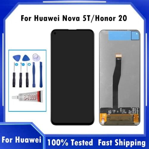 6.26'' Display For Huawei Nova 5t Nova5T YAL-L21 L61A L61D L71A LCD Touch Screen Digitizer Assembly For Huawei Honor 20 Honor20