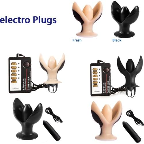Electro Shock Vibrating Anal Plug Silicone Vibrator Sex Toys Electric Shock economic Host Medical Themed Toys JD2001