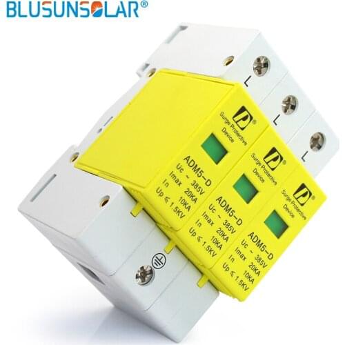 Hot selling household Din Rail 35mm 3P 5KA 10KA 385V AC Household Low-Voltage Anti-Lightning SPD Surge Protection Device