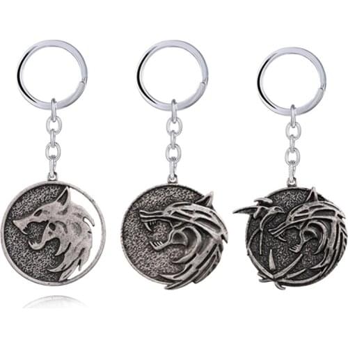 Game Key Chain Metal Wolf Head keyring Men Car Key Chain Holder Animal Pendant Key Ring llaveros Jewelry Gift