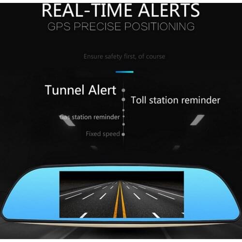 Camera Rearview mirror 7 inch Full HD 1080P Bluetooth WIFI FM Map Free Update Dual Lens ROM 16GBSpecial Android 4.4 Car DVR