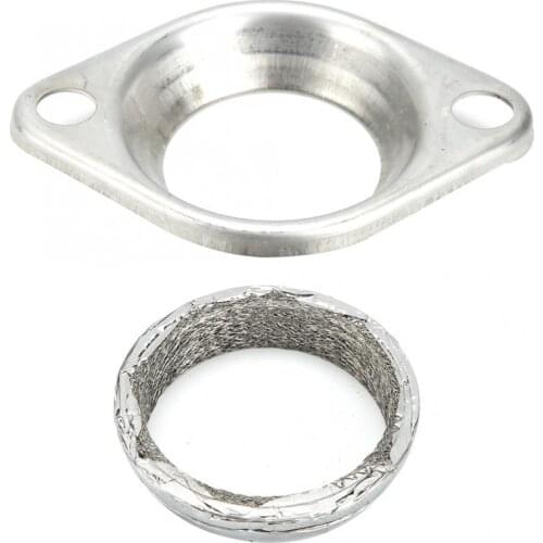 2.5in Collector Flange Donut Gasket Exhaust Header Kit Practical Accessory Aluminum Alloy + Carbon Exhaust Collector Flange New