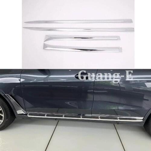 Car Body Detector Abs Chrome Side Door Body Trim Stick Strip Molding Frame Part Moulding 4pcs For Bmw X5 Xdrive G05 2019 2020