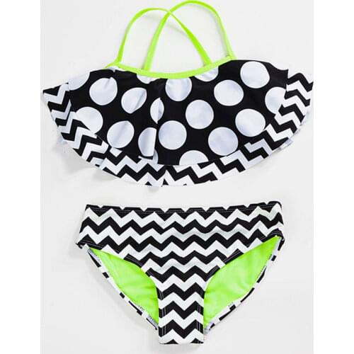 3-13 Years Girl Swimsuit Kids Swimwear Falbala Girl Bikini Set Two Piece Childrens Swimwear Girls Bathing Suit Beachwear 2020