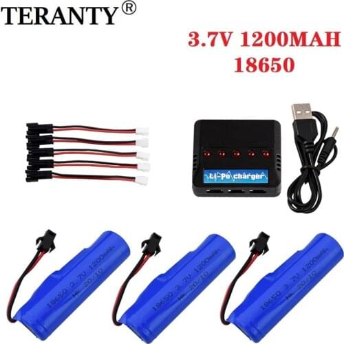 3.7V 1200mAh Lipo Battery and charger For DE45 RC Car 1:14 Off-Road Vehicle 4WD High-Speed Climbing Drift Racing Spare Battery