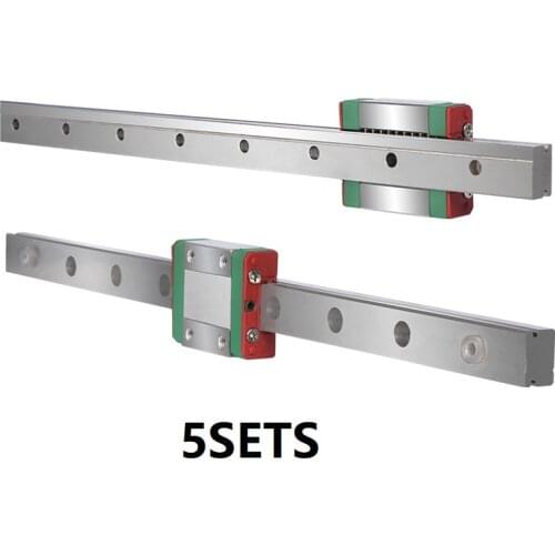 MEGA 5Sets MGN12 Linear Rail 230mm Slider MGN12 High Precision linear guide for 3D Printers XY axis miniature linear rail slide