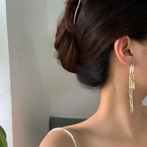 Mihan S925 needle Modern Jewelry Chain Earrings 2021 New Design Asymmetrical Crystal Drop Earrings For Girl Fine Accessories