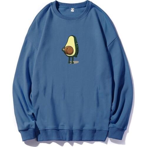 Kawaii Avocado Girls Sweatshirt Cotton Harajuku Oversized Soft Thin Clothes Vintage Casual Pullovers Unisex 90s Aesthetic Tops