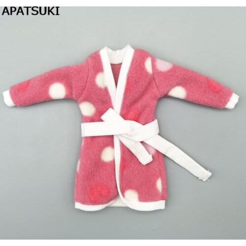 Mini Doll Accessories Bathrobe Bathroom Suits Winter Pajama Wear Sleeping Casual Clothes For Barbie Doll Play House Toys