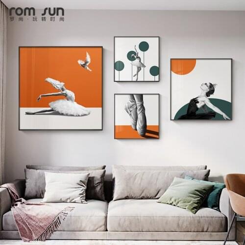 Fashion Poster Wall Art Print Colorful Canvas Painting Ballet Woman Wall Painting Pictures for Living Room Modern Home Decor