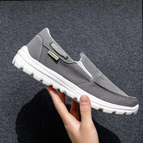 2021 Men Classic Canvas Shoes Casual Sneakers Mens Lazy Shoes Moccasin Men Slip On Loafer Washed Denim Casual Flat Loafers