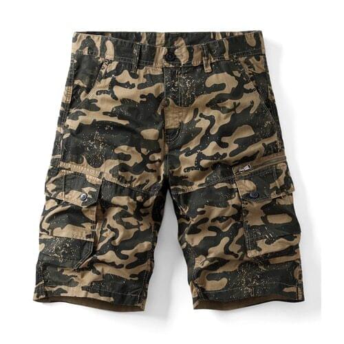 Men Shorts 2021 Fashion Plaid Beach Shorts Mens Casual Camo Camouflage Shorts Military Short Pants Male Bermuda Cargo Overalls