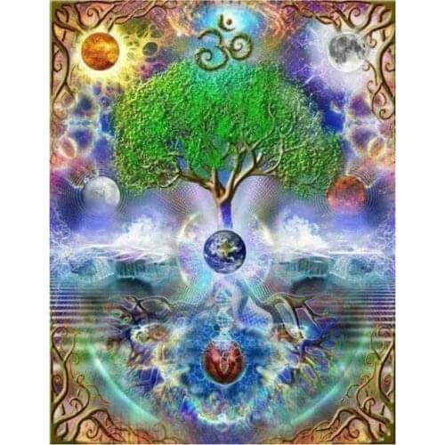 New Arrivals 5D DIY Full Round Diamond Painting Life Tree Landscape Cross Stitch 3D Embroidery Rhinestone Mosaic Home Decor Y448