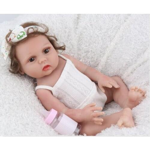 NPKDOLL Reborn Baby 17 inch Full Vinyl silicone doll Lifelike Infant girl Bath Toys gift Kids Playmate Cute Bebes reborn boneca