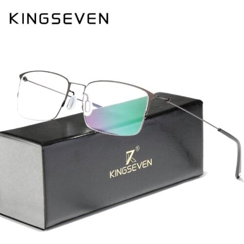 KINGSEVEN Titanium Alloy Optical Glasses Frame Men 2020 Square Myopia Prescription Eyeglasses Male Metal Eyewear