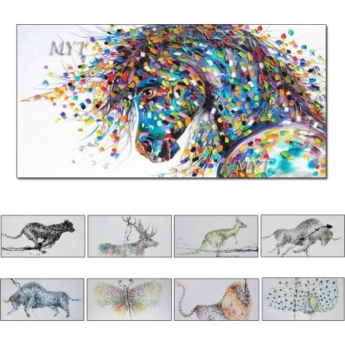 Latest Wall Decoration Horse Head Oil Painting Heavy Textured Animal Canvas Pieces Wall Art Thick Design Acrylic Paintings