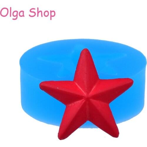 PYL157 Star Flexible Silicone Push Mold Decoration Mold Kawaii Miniat Sweets Dollhouse Clay Push Mold (Clay Wax Epoxy Gum)