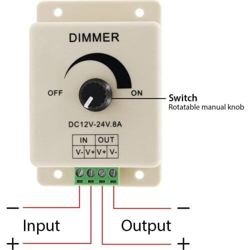 Voltage Regulator DC-DC 8A Voltage Stabilizer 8A Power Supply Adjustable Speed Controller LED Dimmer DC 12V~24V